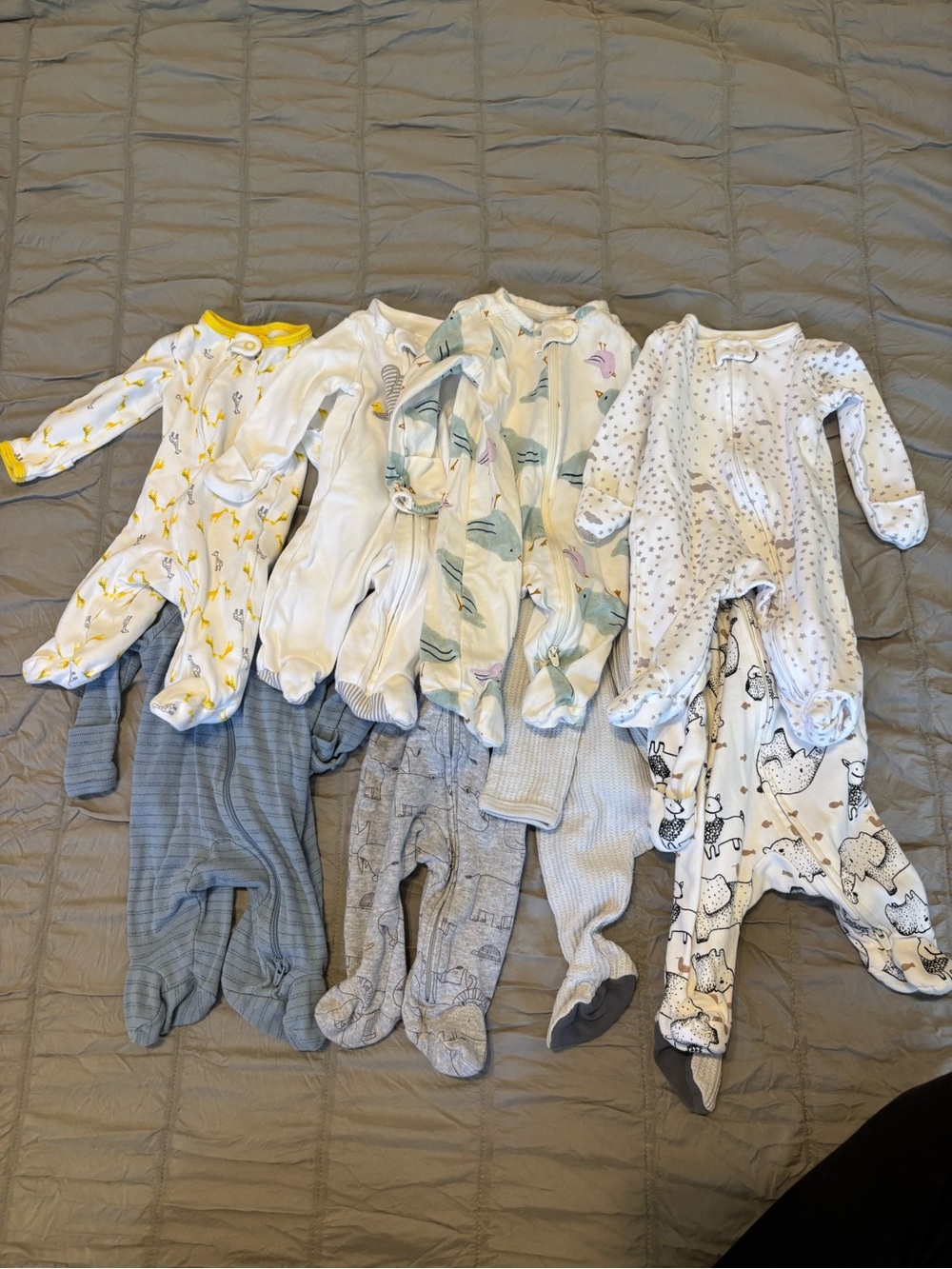 Assorted Baby One-Piece Zipper Sleepers- 8 Pk
